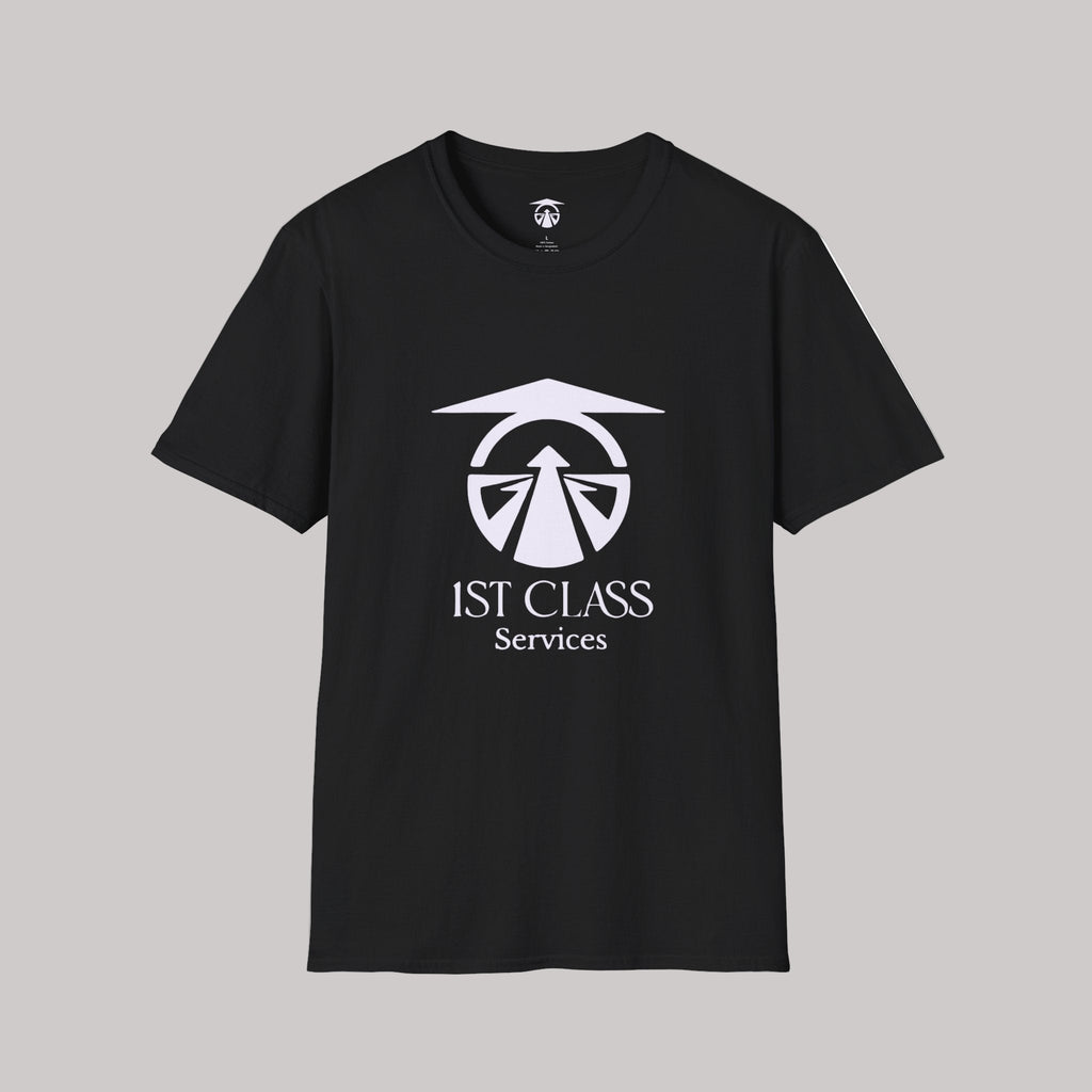 1st Class Services Unisex Tee – White Logo