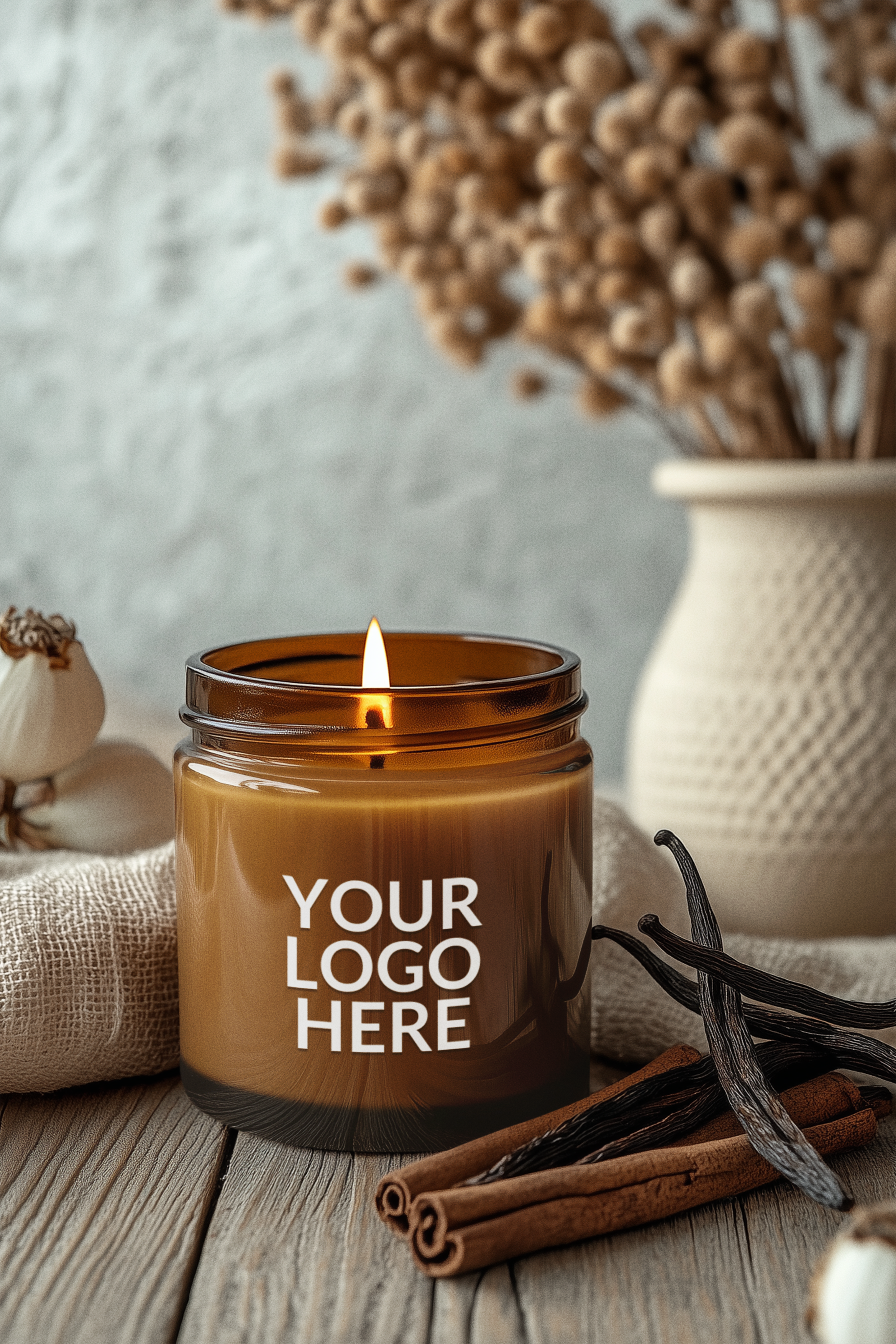 Scented Soy Candle — Amber Jar